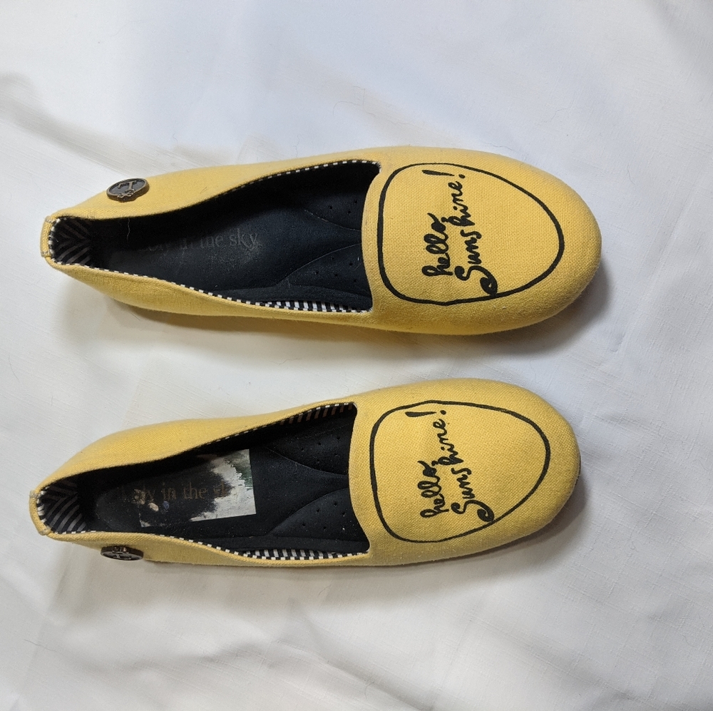 Loly in the Sky Yellow Hello Sunshine Loafers Sz 7